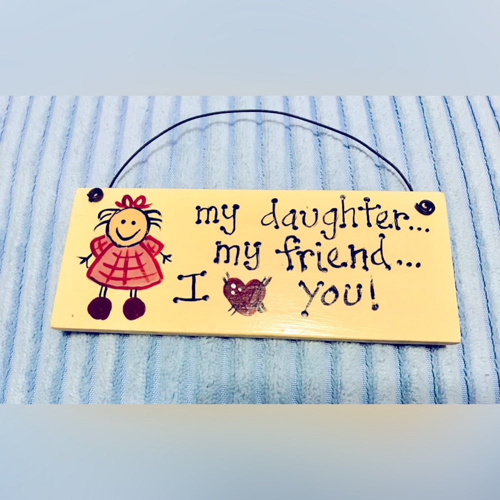 New Cute Daughter Wire Hanging Sign